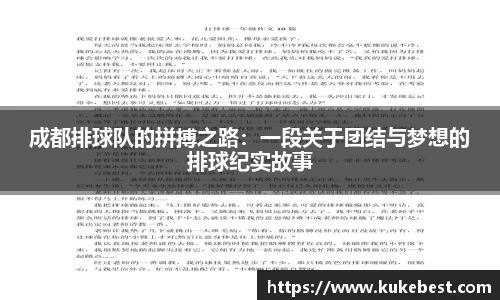 成都排球队的拼搏之路：一段关于团结与梦想的排球纪实故事